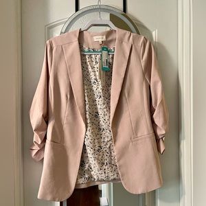 Skies are Blue Raja Collarless Blazer NWT Blush Large